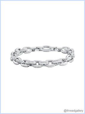 Silver Plated Cubic Zirconia Pave Tennis Bracelet, Adjustable Chain Gift for